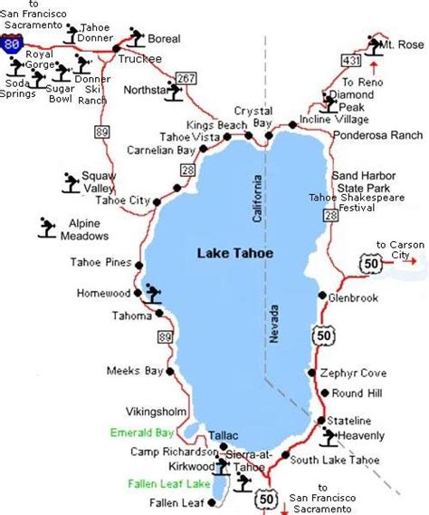 Maps of Lake Tahoe ski resort in USA | SNO