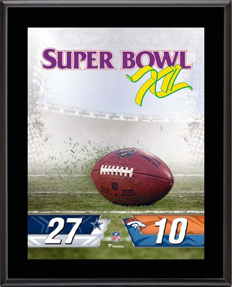 Dallas Cowboys vs. Denver Broncos Super Bowl XII 10.5" x 13" Sublimated ...