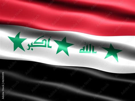 CG illustration of the old flag of Iraq (before 2008) Stock ...