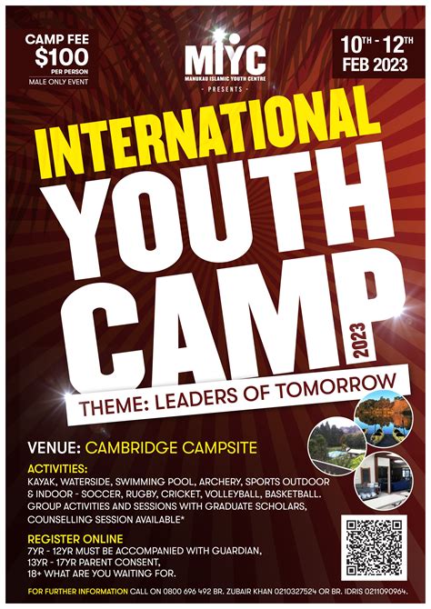 International Youth Camp 2023 - Manukau Islamic Youth Centre (MIYC) / Masjid At-Tawheed ...