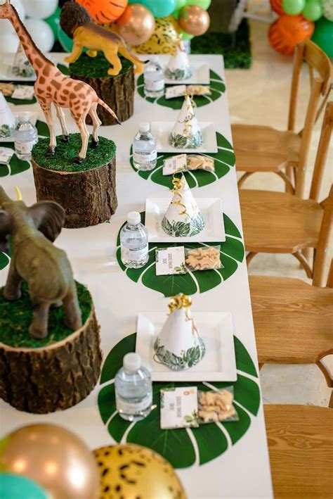 Wild One Safari Birthday Party | Kara's Party Ideas | Safari birthday party decorations, Safari ...