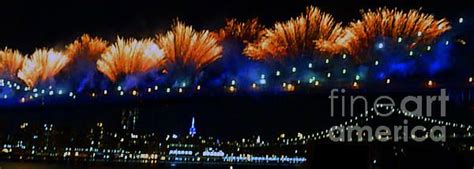 Fireworks on the Brooklyn Bridge | Bridge art, Fireworks art, Art prints