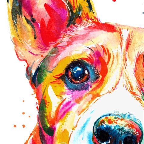 Colorful and splashy CORGI Art Print Print of my Original | Etsy