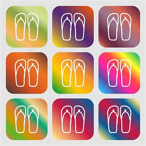 Bright Gradient Icon Set Of Beach Sandals Concept Abstract Logo Vector, Concept, Abstract, Logo ...