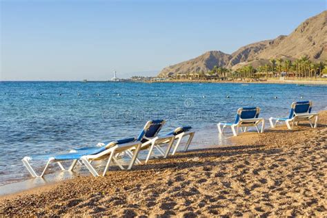 Southern beach of Eilat stock image. Image of beach - 108570707