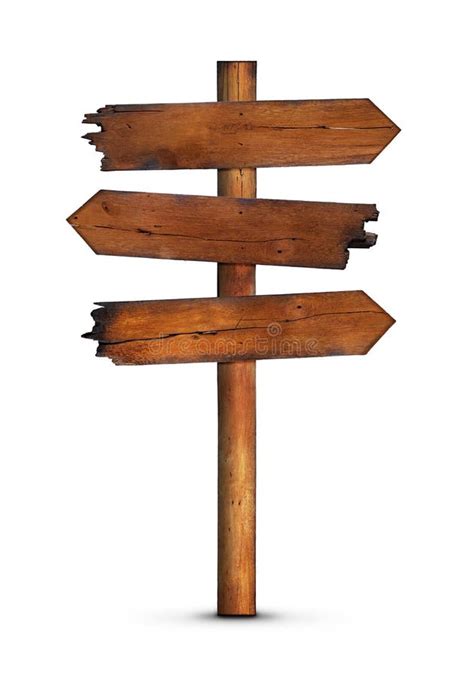 Blank wooden signpost stock illustration. Illustration of three - 15551037