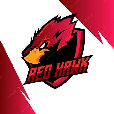 Premium Vector | Red hawk esport mascot logo design