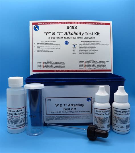 Alkalinity Test Kit, "P & T", Eyedropper Dispenser - Electro-Glo ...