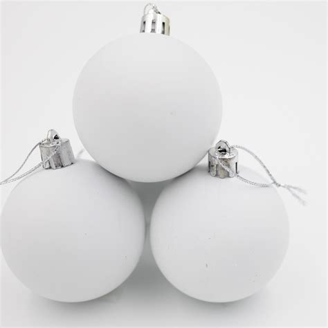 White Christmas Baubles 60mm Matt 48 Pack