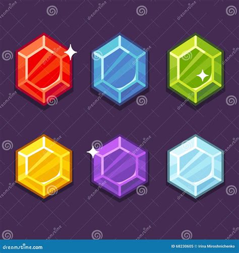 Set of cartoon gems stock vector. Image of green, emerald - 68230605