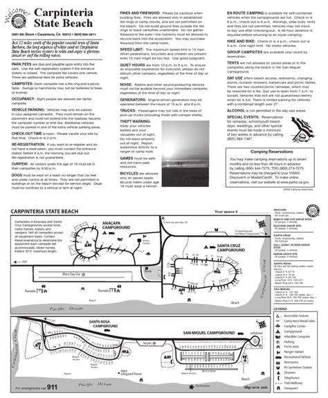 Carpinteria State Beach Campground Map | Campsite | Camping