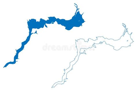 Kakhovka Reservoir Ukraine, Dnieper River Map Vector Illustration, Scribble Sketch Kakhovsâ€™ke ...