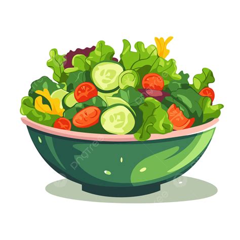 Free Salad Vector, Sticker Clipart Green Bowl With Salad Cartoon, Sticker, Clipart PNG and ...