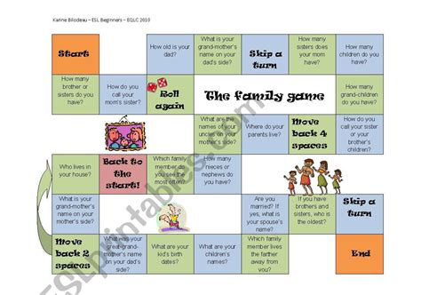 family board game worksheet free esl printable - my family board game esl worksheet by rote ...