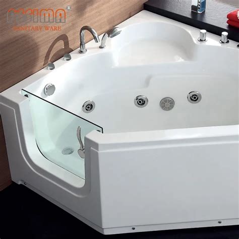 White Acrylic Walk In Tub Corner Walk In Bathtub For Old People And Disabled People - Buy ...