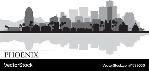 Phoenix city skyline silhouette background Vector Image