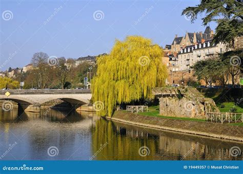 The River Sarthe at Le Mans in France Stock Image - Image of town, blue ...