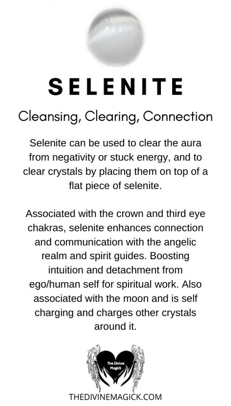 Selenite Crystal Meaning Card | The Divine Magick