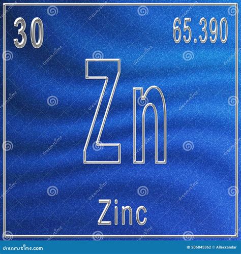 Zinc Chemical Element, Sign with Atomic Number and Atomic Weight Stock Illustration ...