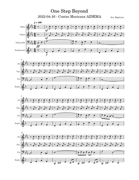 One step beyond – Madness Sheet music for Euphonium, Flute, Violin ...