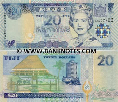 Fiji 20 Dollars 2002 - Fijian Currency Bank Notes, Paper Money, World ...