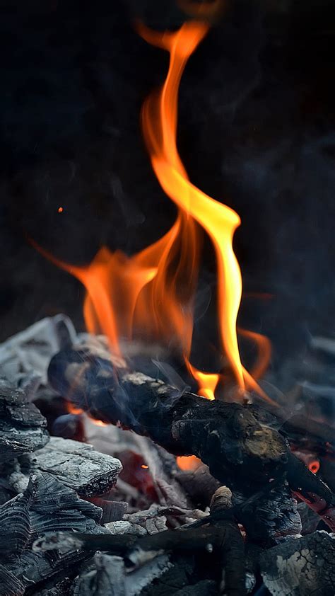 Fire, flames, smoke, orange, nature, HD phone wallpaper | Peakpx