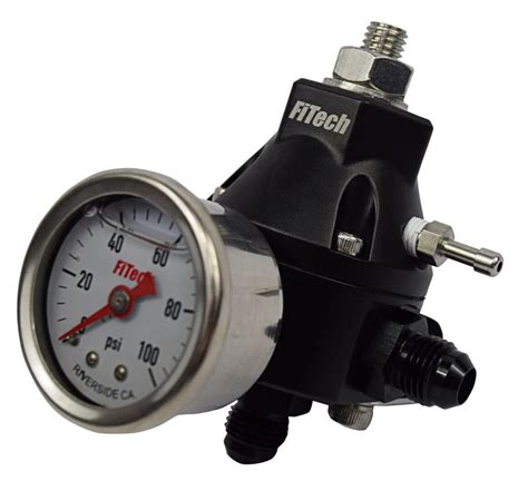 54001 Go Fuel Tight Fit Regulator With Pressure Gauge - FiTech Fuel Injection