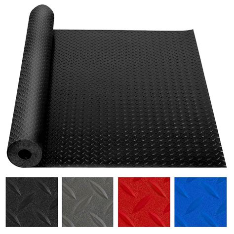 Heavy Duty Garage Floor Mat Rolls Diamond Plate Thickened PVC Non-Slip ...