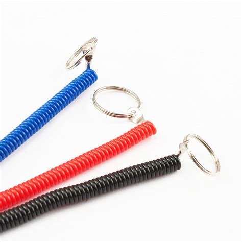 Elastic Retractable Spring Coil Keychain With Plastic Snap Hook | Teemway Gifts