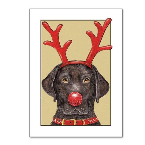 Rudolf Black Lab Christmas Cards | Black lab christmas cards ...