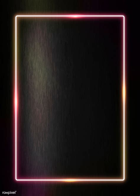 Download premium vector of Rectangle neon frame on a black background | Black background images ...