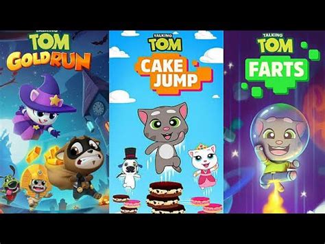 Talking Tom Gold Run vs Talking Tom Cake Jump vs Talking Tom Farts Gameplay - YouTube