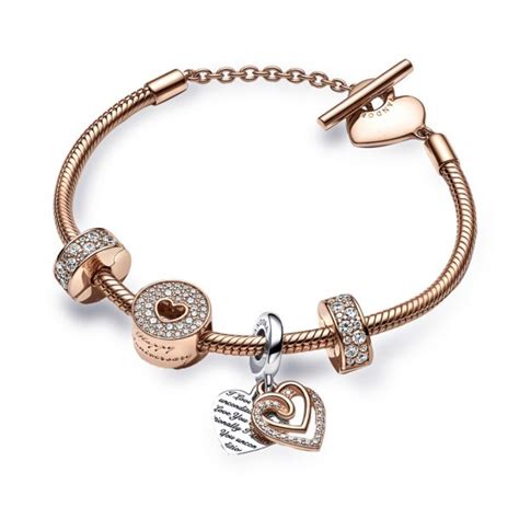 Pandora Happy Anniversary My Love Charm Bracelet Set | Rose Gold-Plated | 7.1 Inches | REEDS ...