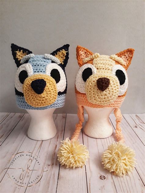 Crochet Bluey and Bingo Heeler hat | Beanie pattern, Disney crochet patterns, Baby hats knitting