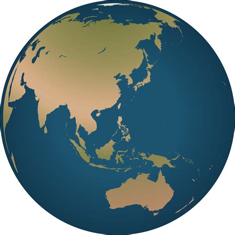 Clipart - Globe facing Asia and Australia