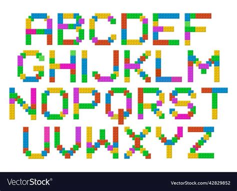 Lego font image vector image on VectorStock | Vector images, Typography, Lego font