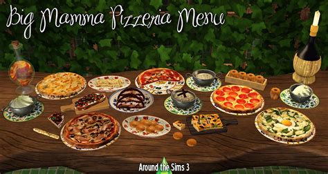 Around the Sims 3 | Custom Content Downloads| Objects | Kitchen Accessories | Pizzeria menu