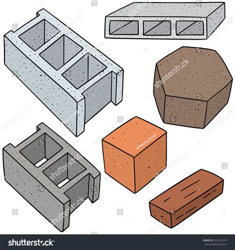 Vector Set Concrete Construction Block Stock Vector (Royalty Free) 373142374 | Shutterstock