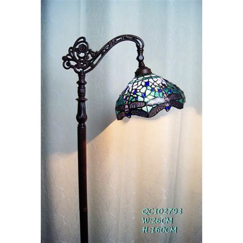 Tiffany Emporium Traditional Blue Dragonfly Tiffany Bridge Arm Floor Lamp & Reviews | Temple ...