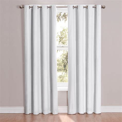 Eclipse Cassidy Blackout White Polyester Grommet Curtain Panel, 84 in. Length-12423052084WHI ...