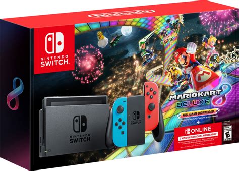 Nintendo Switch NEON Mario Kart 8 Deluxe BUNDLE + 3Mo Switch Online ...