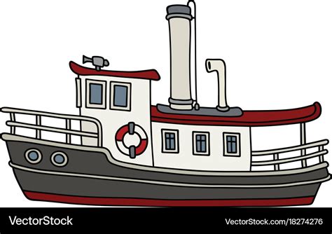 Funny old steamboat Royalty Free Vector Image - VectorStock