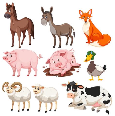 Ensemble d'animaux de la ferme 605398 Art vectoriel chez Vecteezy