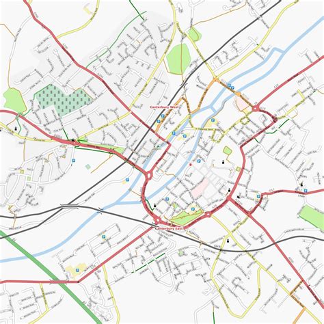 Map Of Canterbury Town Centre