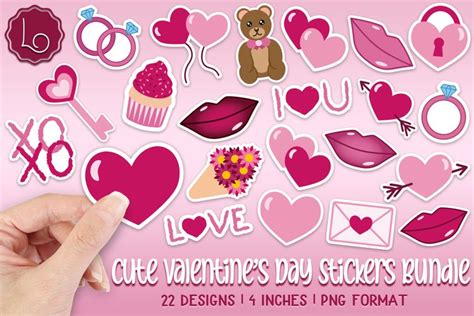 Cute Valentine's Day Stickers Bundle