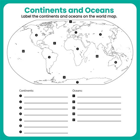 World Map Image With Continents And Oceans