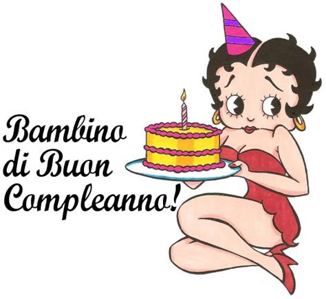 Betty Boop Pictures Archive - BBPA: Betty Boop Happy Birthday Italian greetings