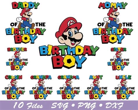 Birthday Boy Mario Bros Svg Super Mario Kids Birthday Svg | Etsy