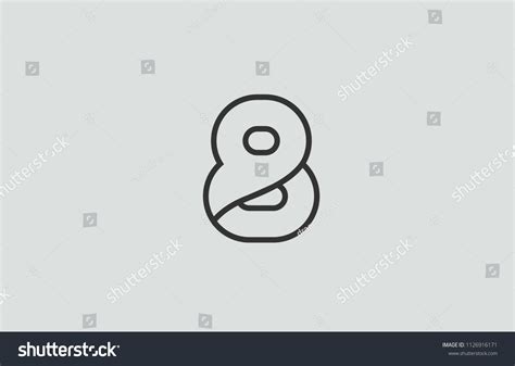 Black White Number 8 Logo Design Stock Vector (Royalty Free) 1126916171 ...