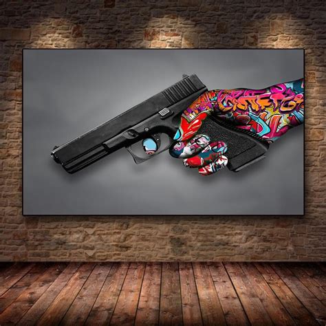 Graffiti Gun Pop Art Canvas Print Wall Art - Etsy